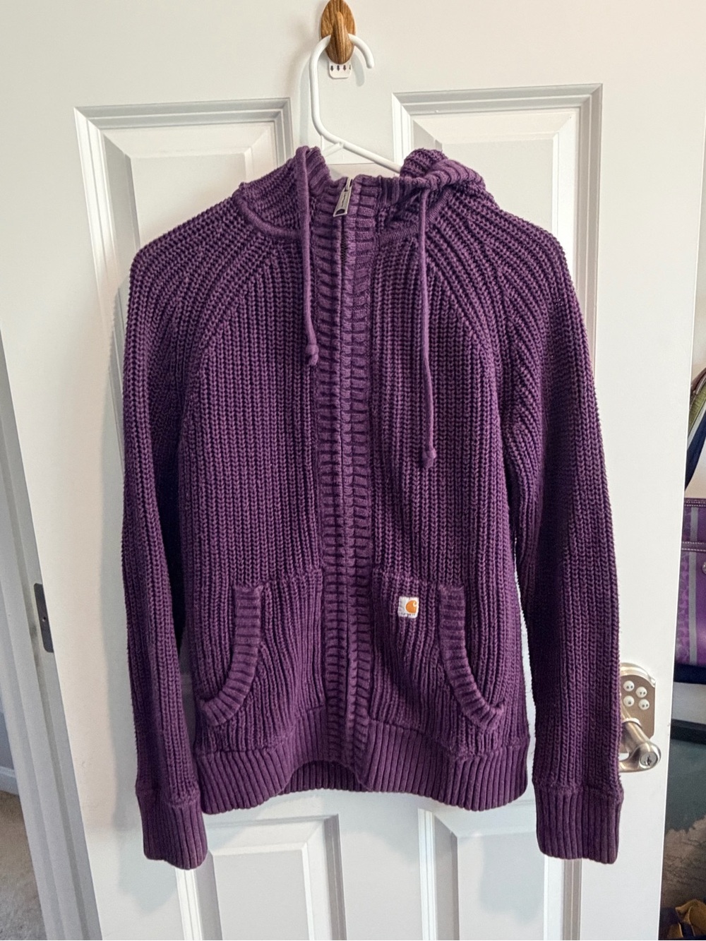 Carhartt Women's Deep Purple Chunky Knit Zip Hoodie